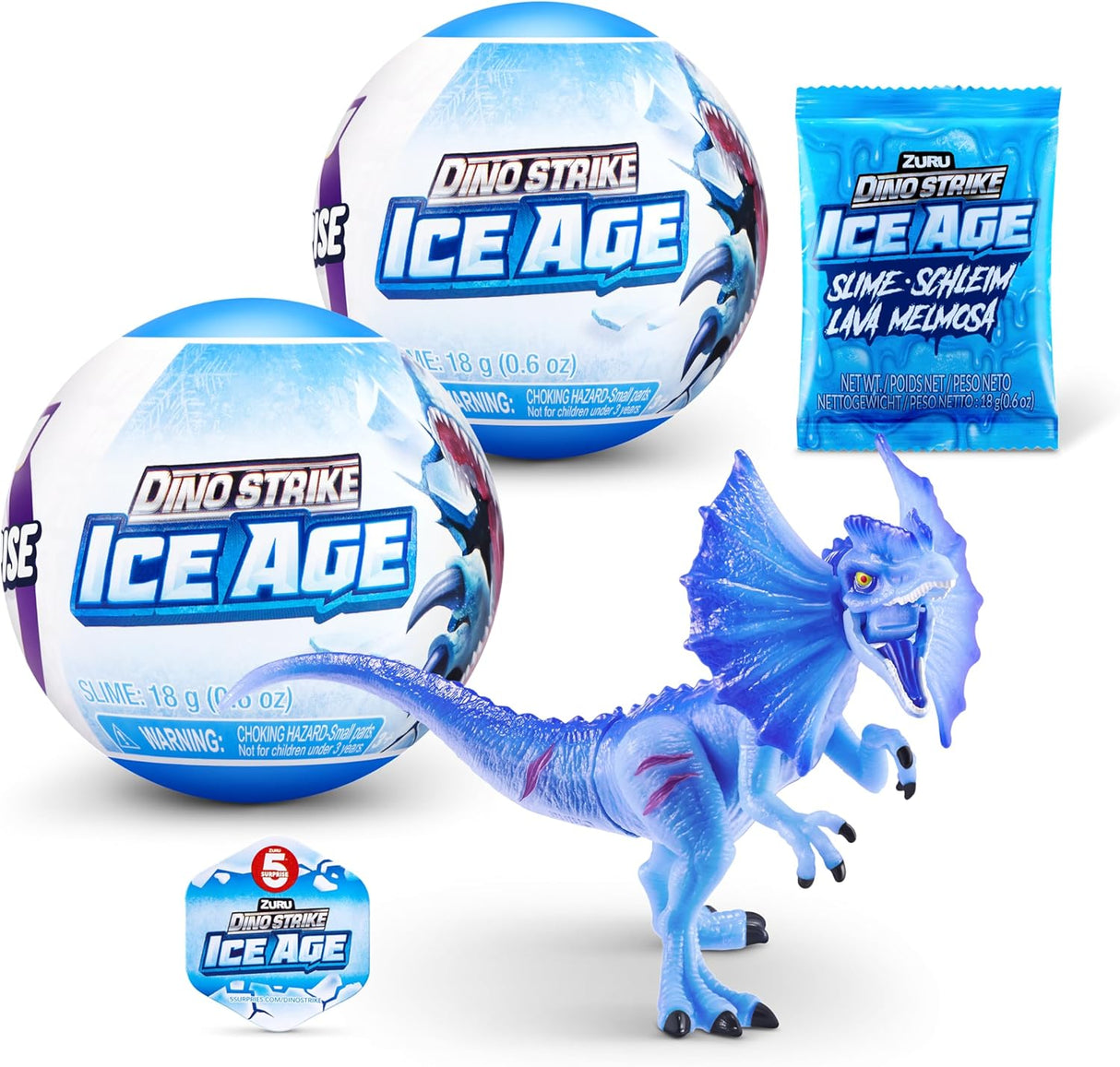 ZURU 5 Surprise Dino Strike Ice Age-Series 6 Capsule-1 PCS-77593GQ2