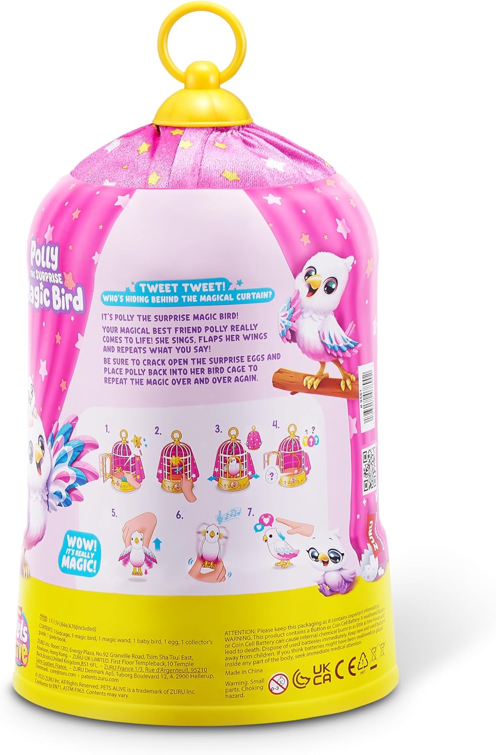 ZURU Pets Alive Polly The Magic Bird Robotic Toy Pet Bird 9561