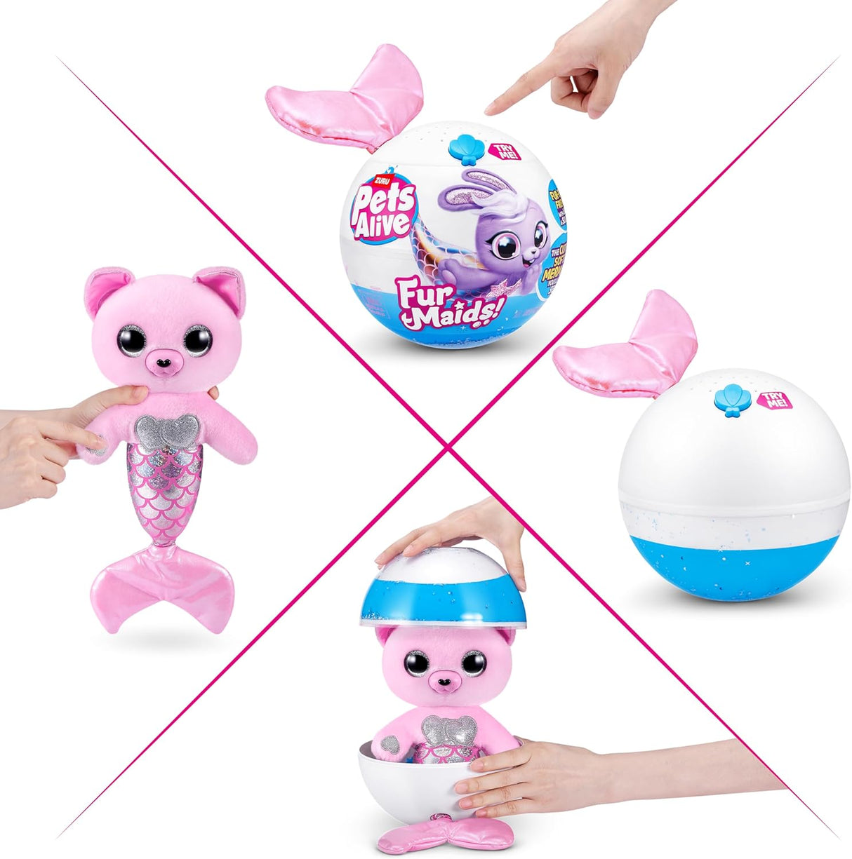 ZURU Pets Alive Furmaids Mermaid Plush Interactive Lights Sounds 9555