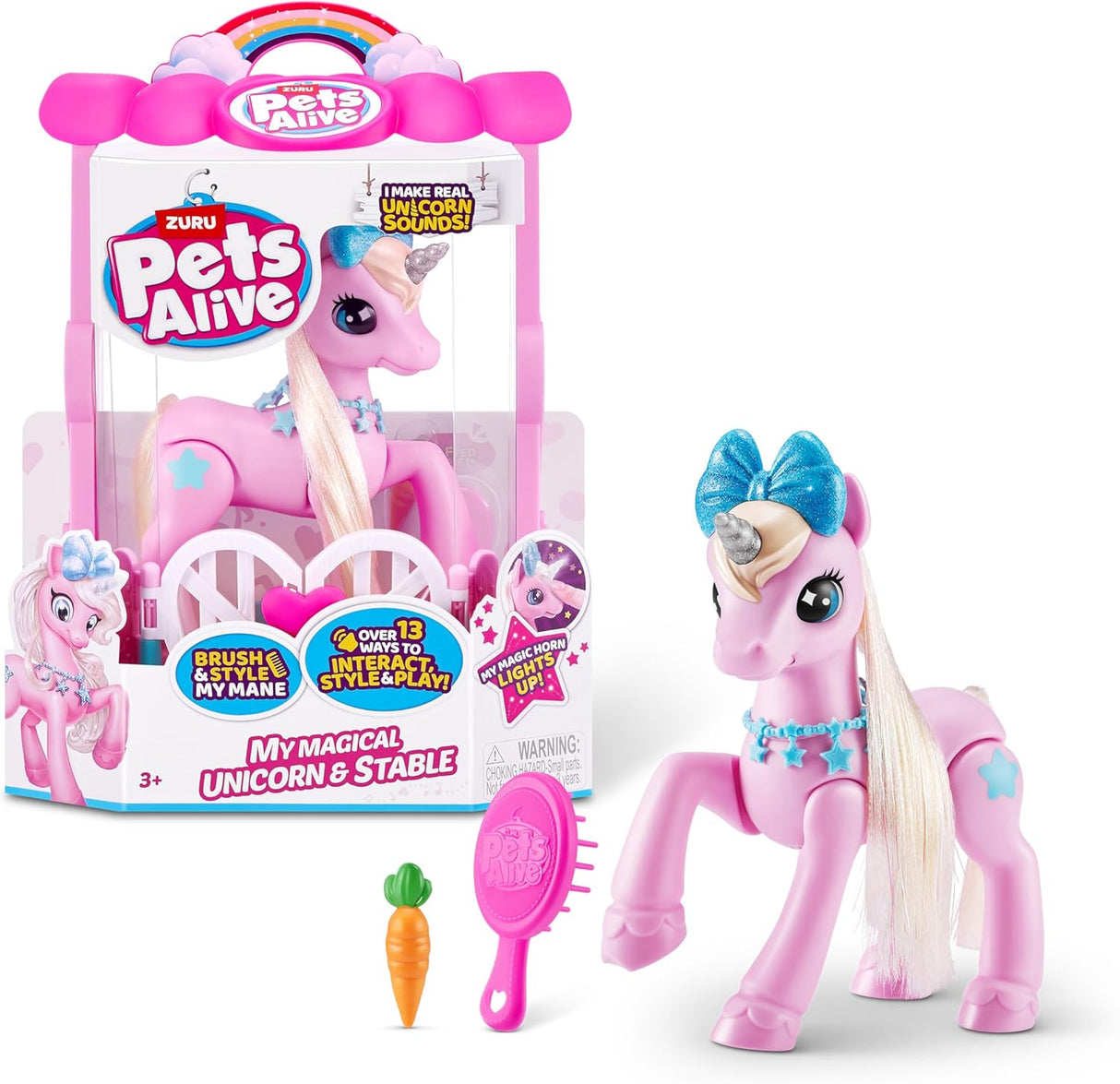 ZURU Pets Alive My Magical Unicorn and Stable Battery Powered Interactive Robotic Toy 9545