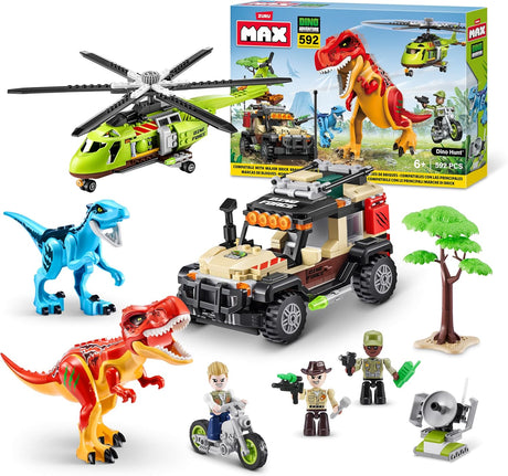 ZURU MAX Dino Adventure (592 pieces) Building Bricks Toys 1-Box Playset Assorted (592 pcs)-83156