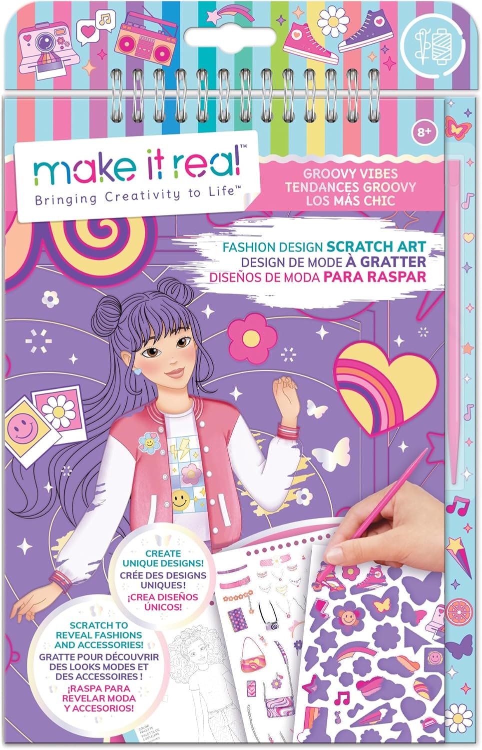 MAKE IT REAL Fashion Design Scratch Art: Groovy Vibes-3211