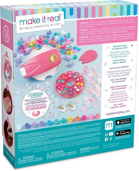 Make It Real: Snap N' Glam Hair Styling Set - Reusable Gems, Accents & Bead Clips - [1760]