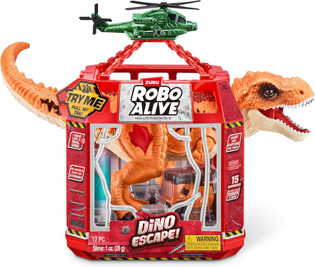 ZURU Robo Alive Dino Escape Series 1 Dinosaur and Helicopter Playset-1 PCS-71137