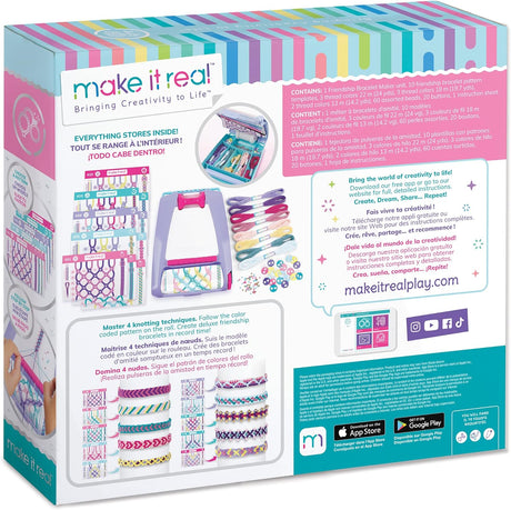 Make It Real Friendship Bracelet Maker Kit Craft Up to 20 Stylish Bracelets with 100 Beads & Threads - [1457]