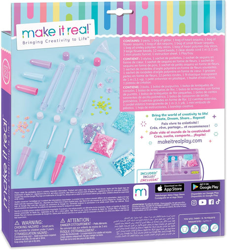 Make It Real DIY Floaty Pens Kit Create 3 Sparkly, Customizable Pens with Glitter & Charms- [1326]