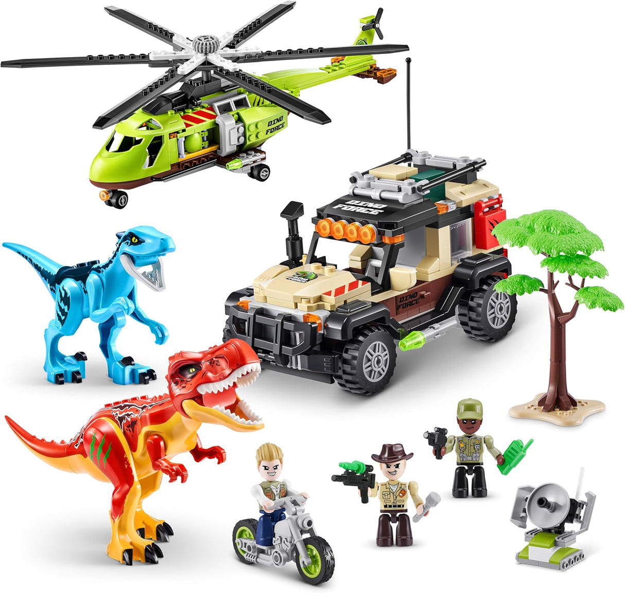 ZURU MAX Dino Adventure (592 pieces) Building Bricks Toys 1-Box Playset Assorted (592 pcs)-83156