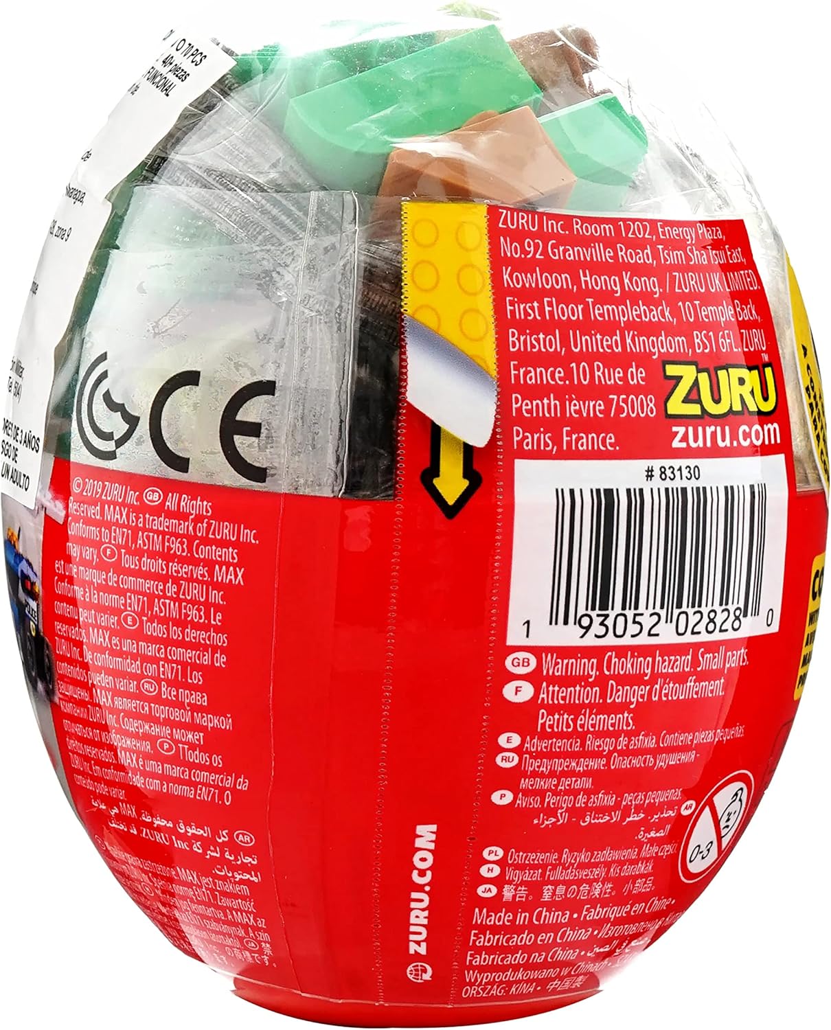 Zuru Max Build More Mystery Eggs Toy Building Blocks-SERIES 1 Egg Capsule (40+ Bricks)-83130DQ1