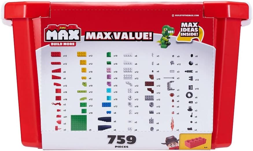 ZURU MAX Build More Building Bricks Value Set (759 Bricks)-1 PCS-8347