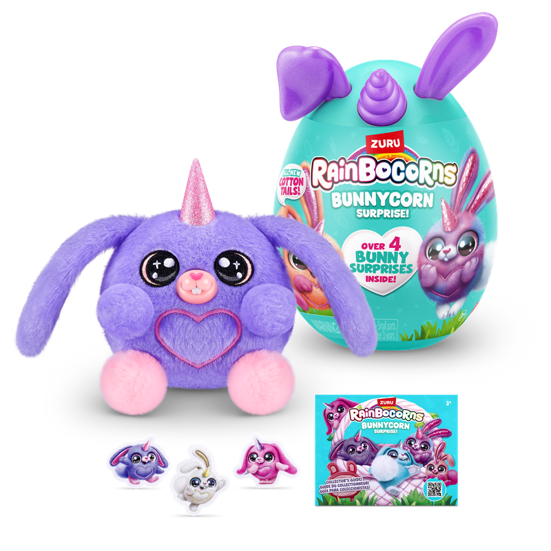 ZURU Rainbocorns Bunnycorn Surprise  Rabbit Bunny Plush Toy Girls Gift Idea (Randomized Non Duplicate) 9280SQ1
