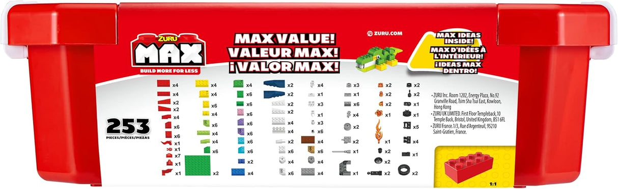 ZURU Max Build More Building Bricks Value Set(253 Bricks)-1PCS-8346
