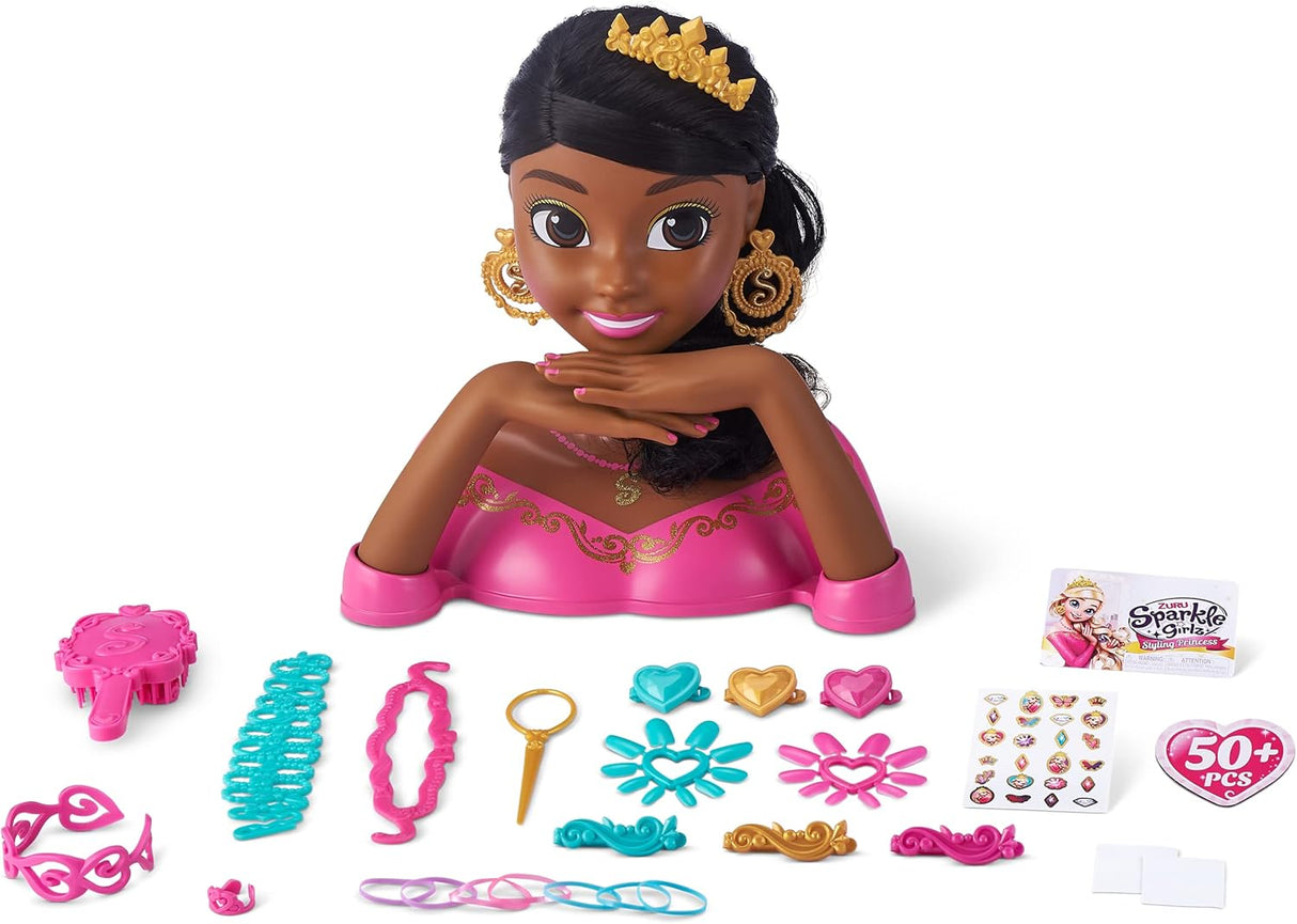 ZURU SPARKLE GIRLZ-STYLING HEADS-WITH NAIL -Fantasy Nail Design Styling Head Dark Window 100498