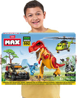 ZURU MAX Dino Adventure (592 pieces) Building Bricks Toys 1-Box Playset Assorted (592 pcs)-83156