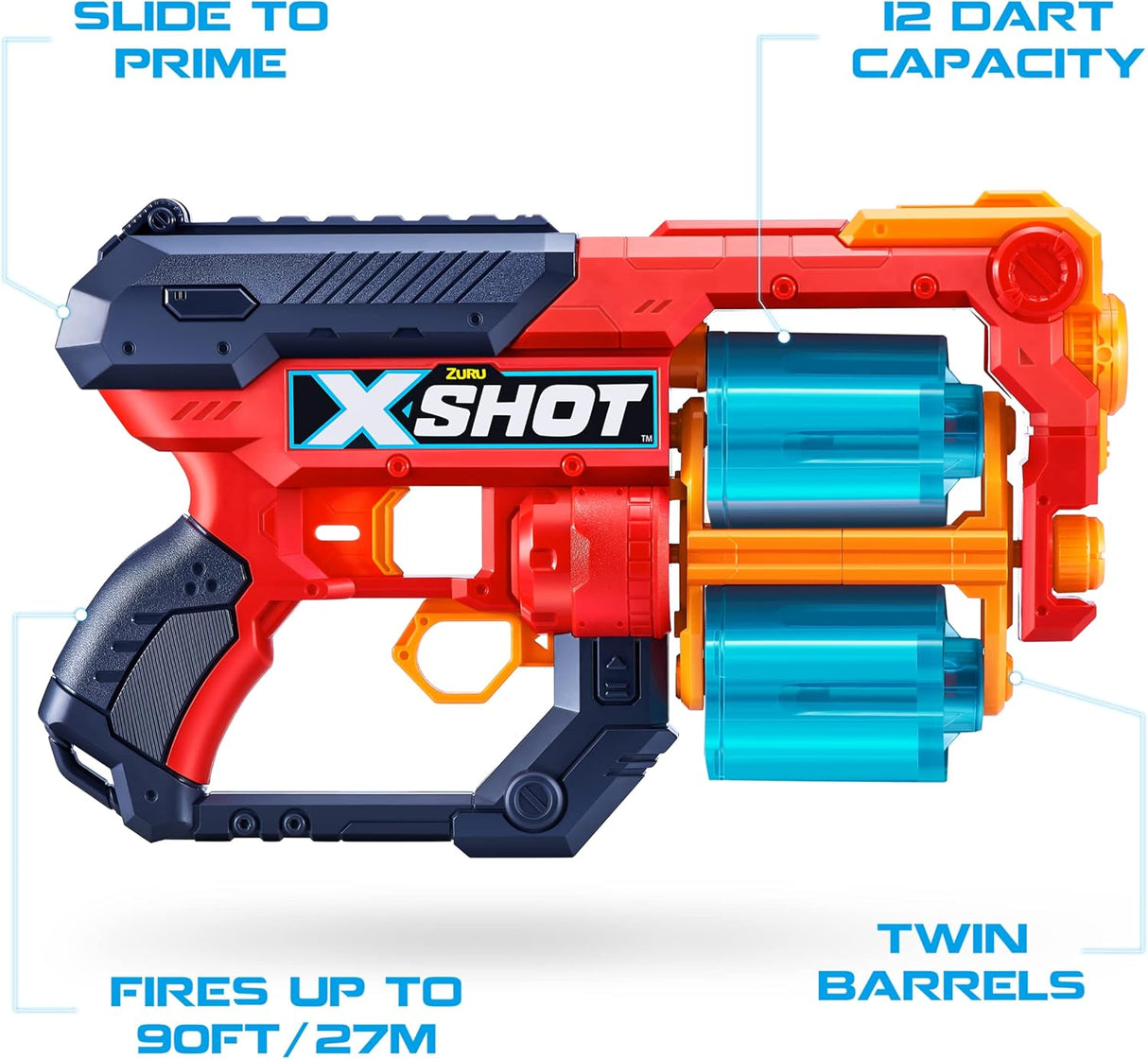 ZURU -XSHOT-EXCEL-Xcess TK-12 Double Pack 36438