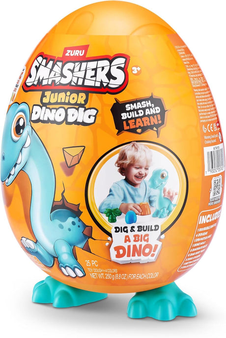 ZURU Smashers Junior Dino Dig Series 1 Large Egg (Raptor)-1 PCS [74115]