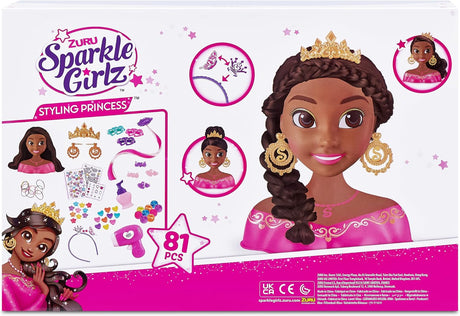 ZURU SPARKLE GIRLZ-STYLING HEADS-WITHOUT NAIL -Princess Styling Head 100526