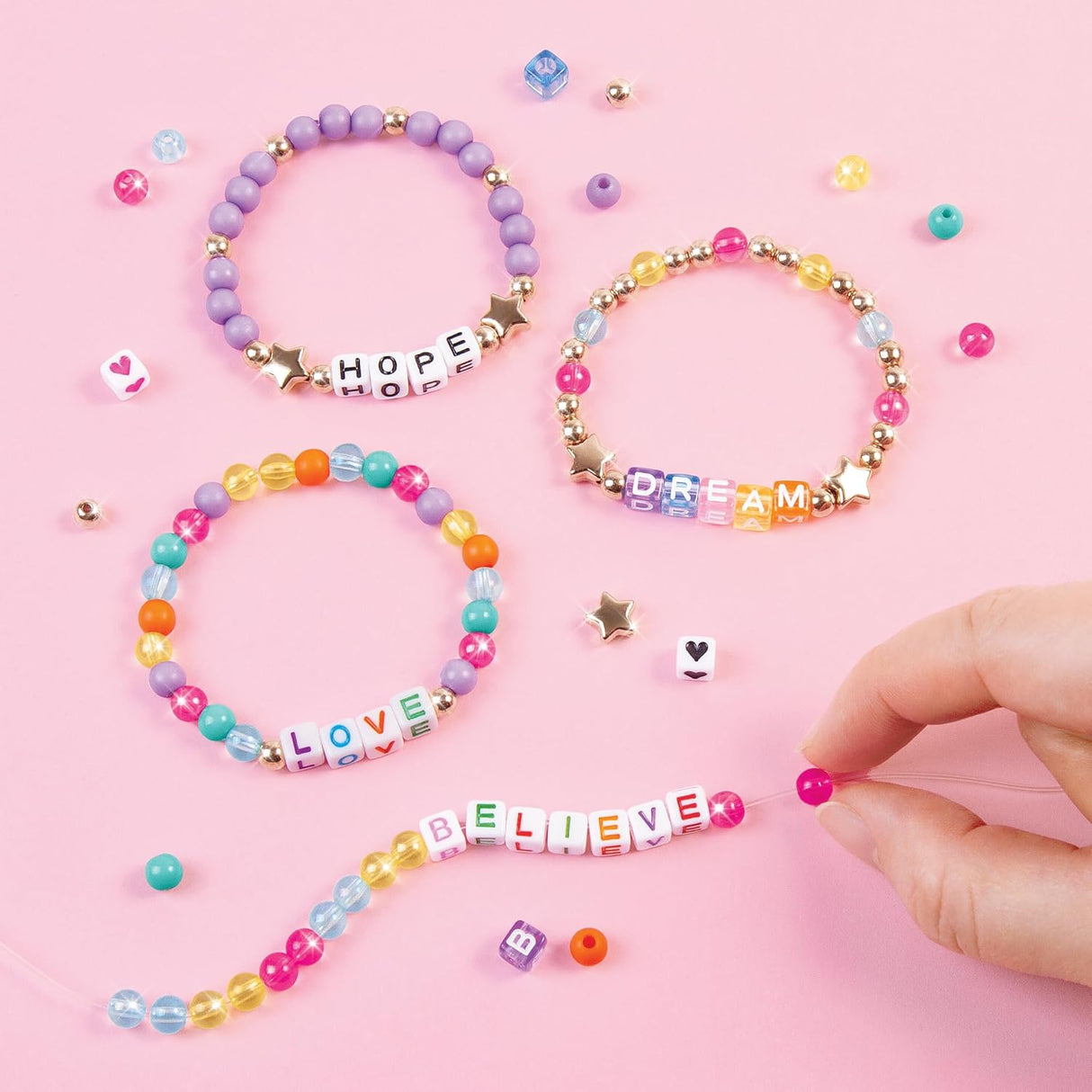 Make It Real: Say Yes! Alphabet Bead Bracelet Set - 1008pc DIY Jewelry Kit - [1742]