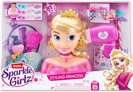 ZURU -SPARKLE GIRLZ-STYLING HEADS-WITHOUT NAIL -Princess Styling Head 100525