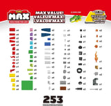 ZURU Max Build More Building Bricks Value Set(253 Bricks)-1PCS-8346