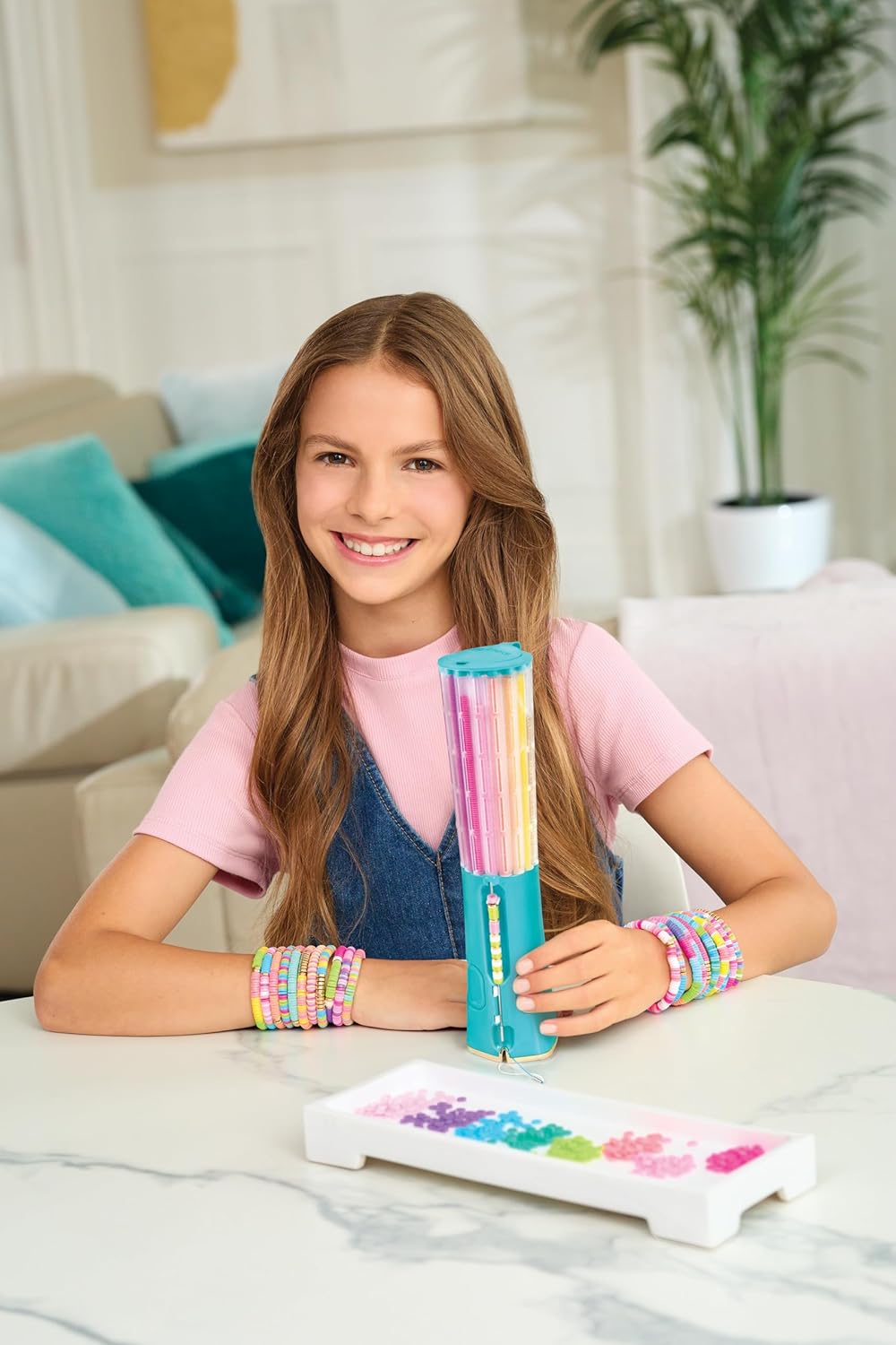 Make It Real Machine Creates Swift Clicks Heishi Bracelet Maker with 2047 Coloured Beads 16 Trendy Colours - [1459]