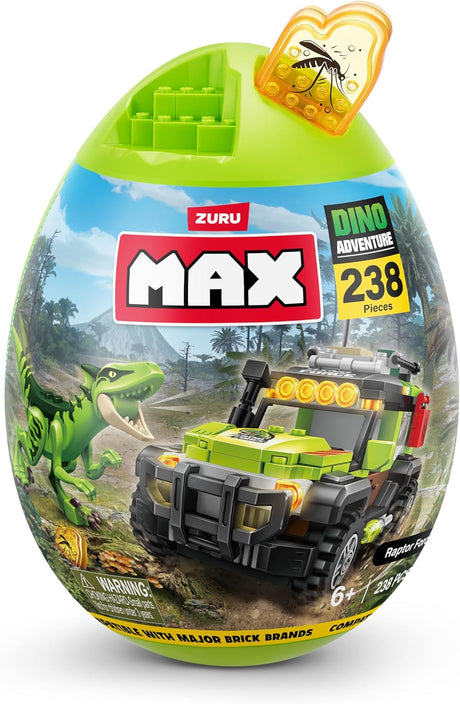 ZURU Max Build More Dino Escape Brick Building Set Series 1 Egg Capsule (238 Pc)-83158
