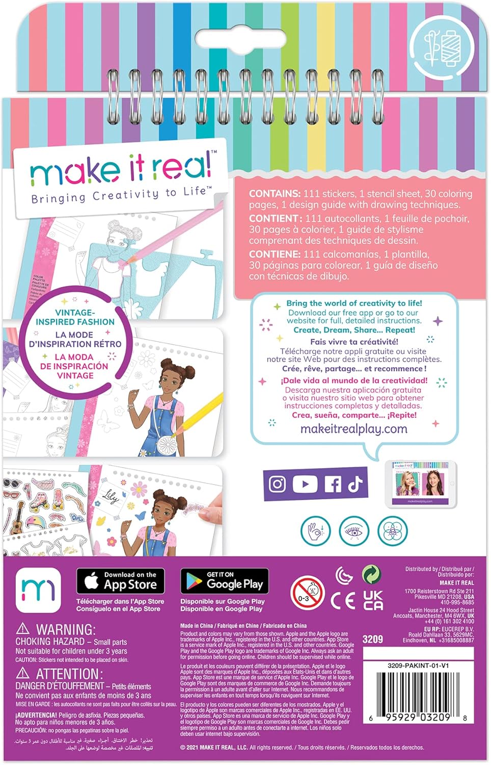 MAKE IT REAL Blooming Vibes Fashion Sketch Book-3209