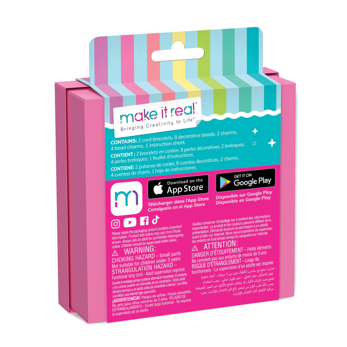 Make It Real Halo Charms Bracelets:   Pretty In Pink Bracelet Kit  - [1708]