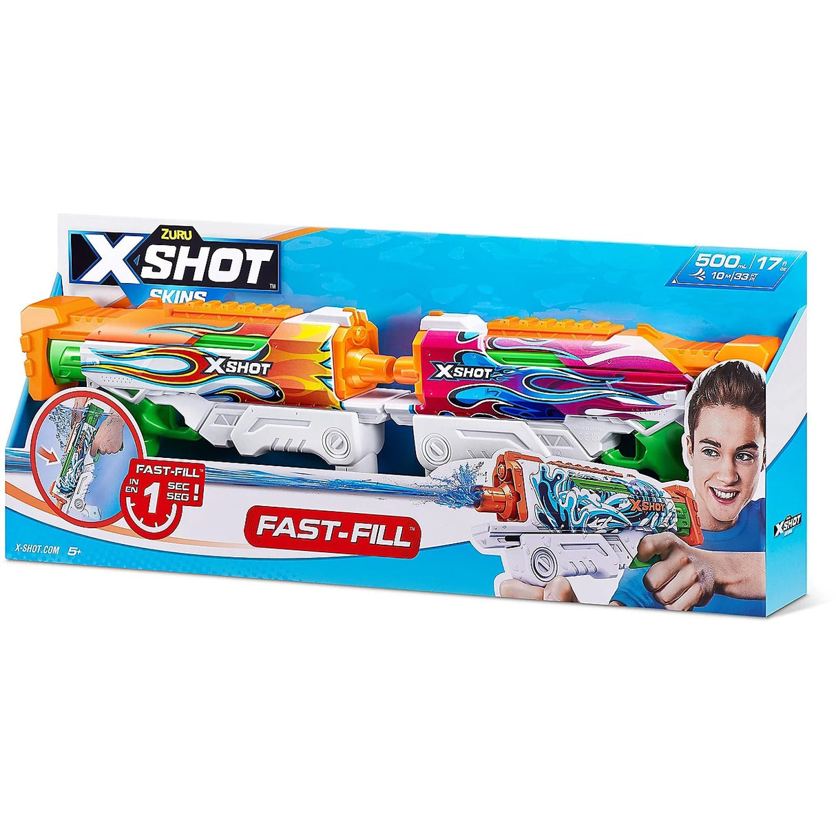 ZURU X-Shot Fast-Fill Hyperload Water Blaster 2 Pack - 1 PCS [11858]