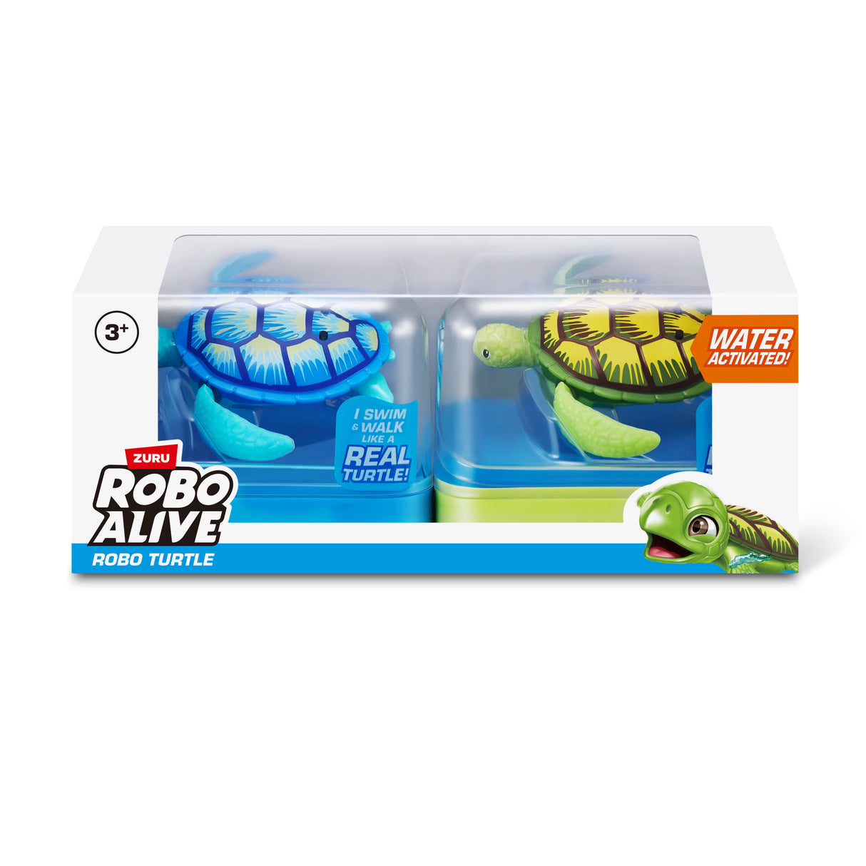 Robo Alive Turtles Electronic Robot Toy (2 Pack) Water Activated Window Box-71161UQ1