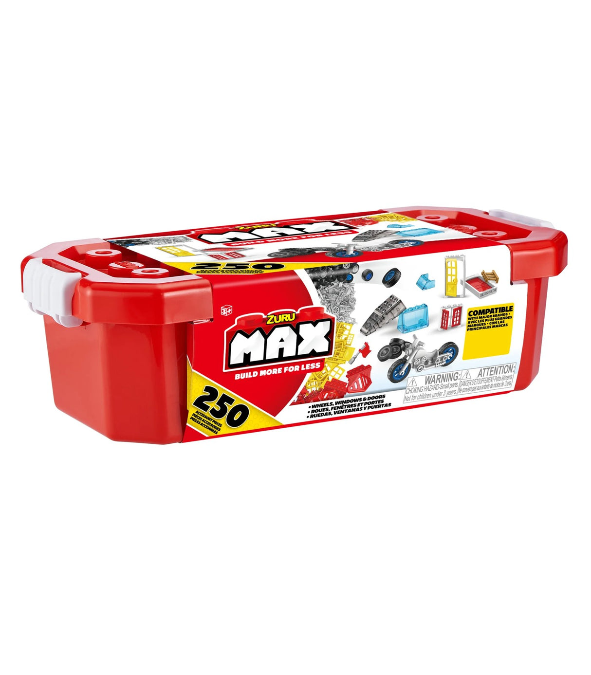 ZURU MAX Build More Building Bricks Accessories and Wheels Value Set