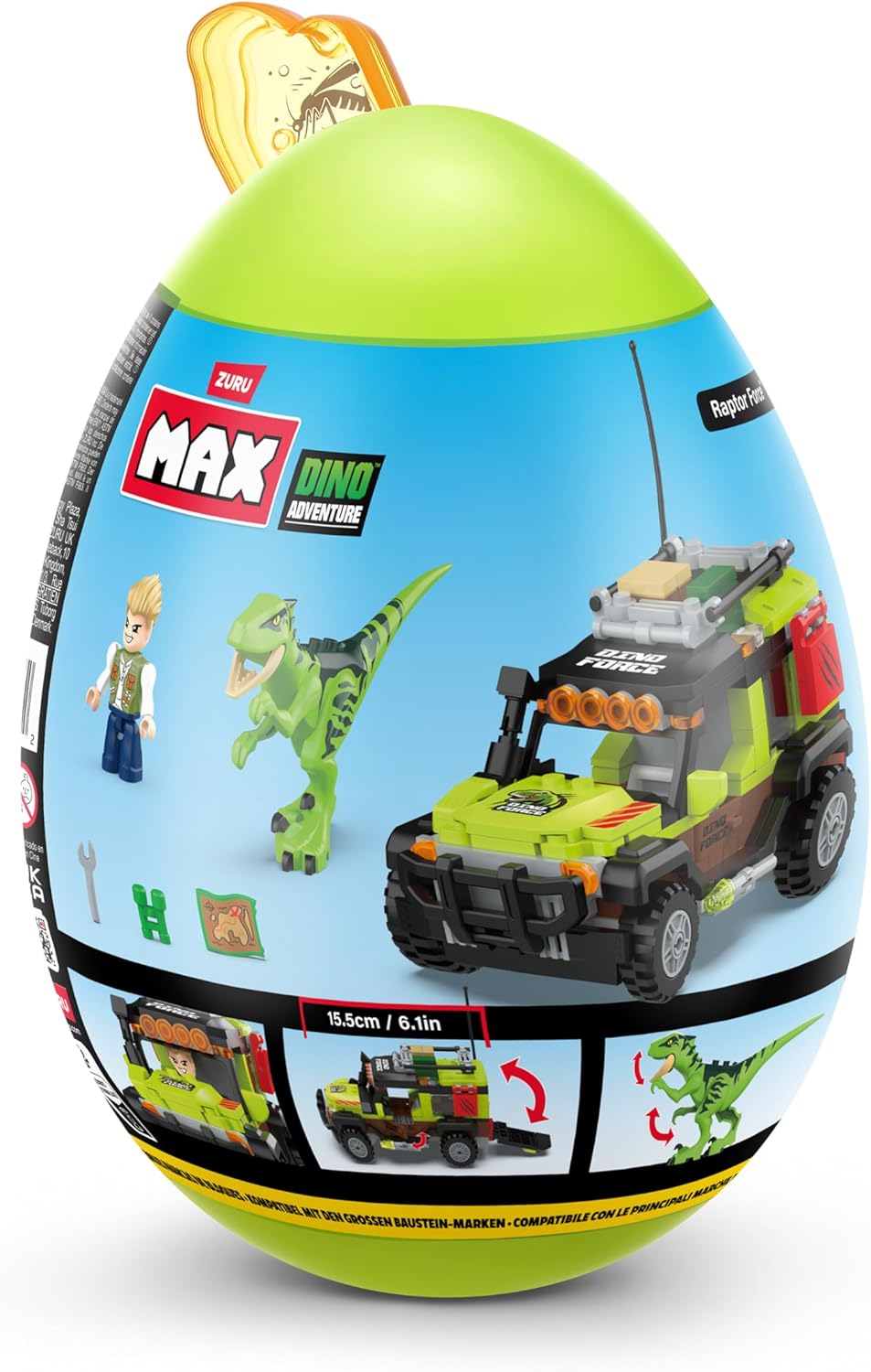 ZURU Max Build More Dino Adventure Raptor Force-SERIES 1-Egg Capsule (252 pcs)-83154
