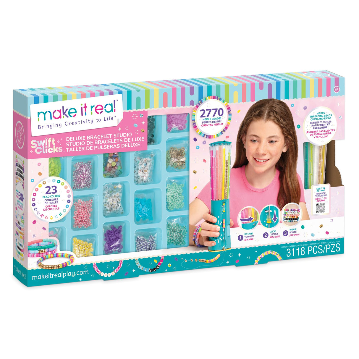 Make It Real: Swift Clicks - Heishi Bracelet Maker - 2047pc, DIY Jewelry Craft Kit - [1807]