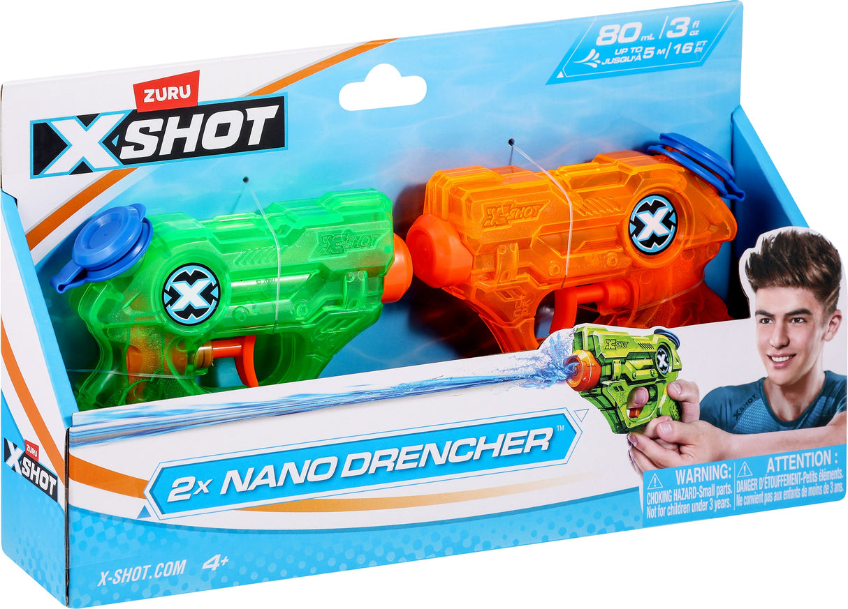 ZURU X-SHOT Water Warfare Water Blaster Nano Drencher 2 Pack - 1 PCS [56106]