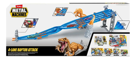 Zuru Metal Machines Track 4 Lane Madness Raptor Attack Dino-6740