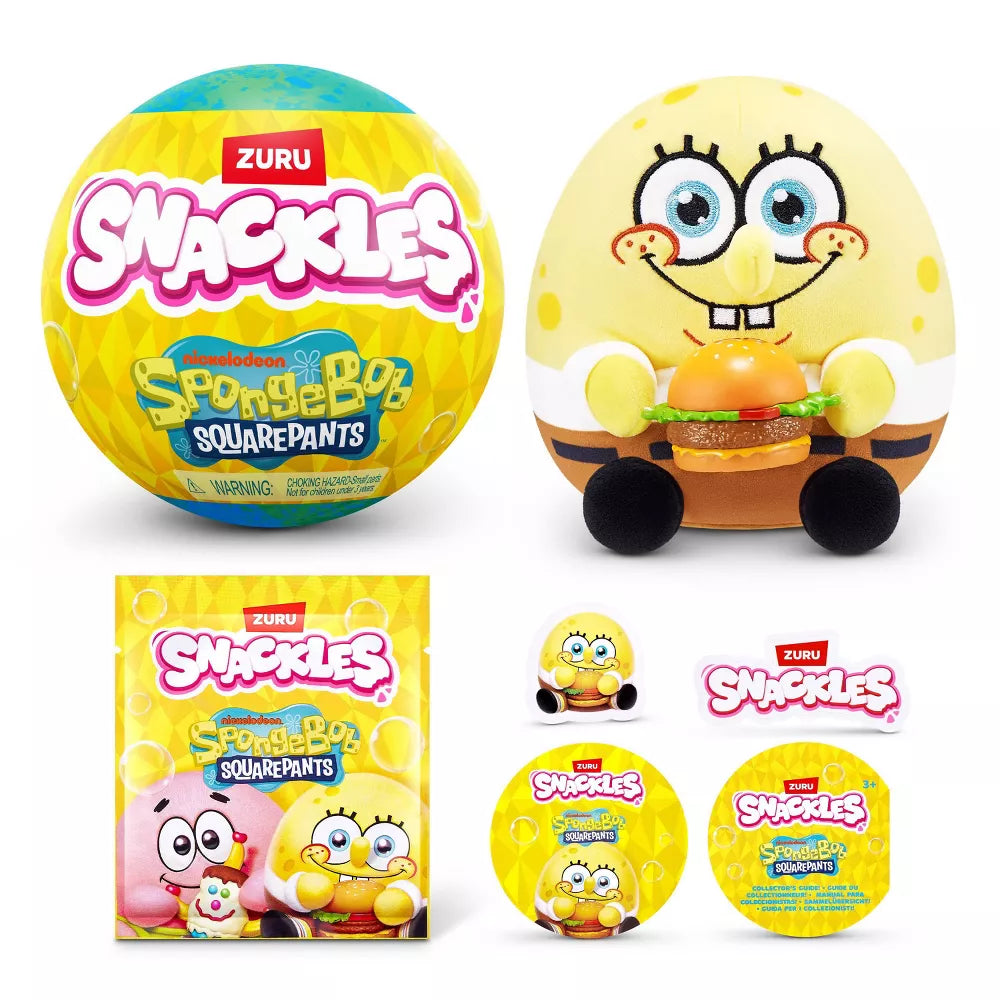 ZURU Snackles Spongebob Squarepants 5" Capsule Plush- 1 PCS[77705GQ1]