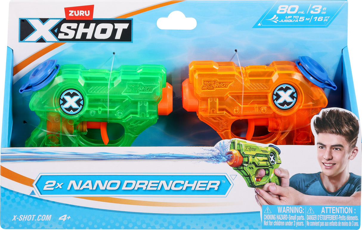 ZURU X-SHOT Water Warfare Water Blaster Nano Drencher 2 Pack - 1 PCS [56106]