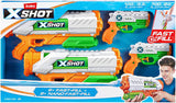 ZURU X-Shot Water Fast Fill 4 Piece WaterGun Set Medium Blaster(2 Pack)&Nano Blaster(2Pack) - 1PCS [118126]