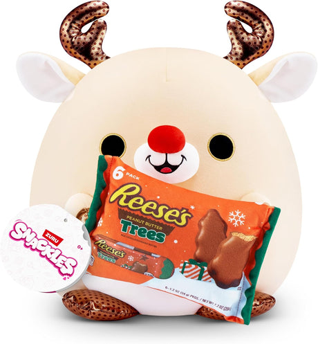 ZURU Snackles Christmas PLush 14 inch-Santa Claus&Mentos (candy cane)-1 PCS [77628B]