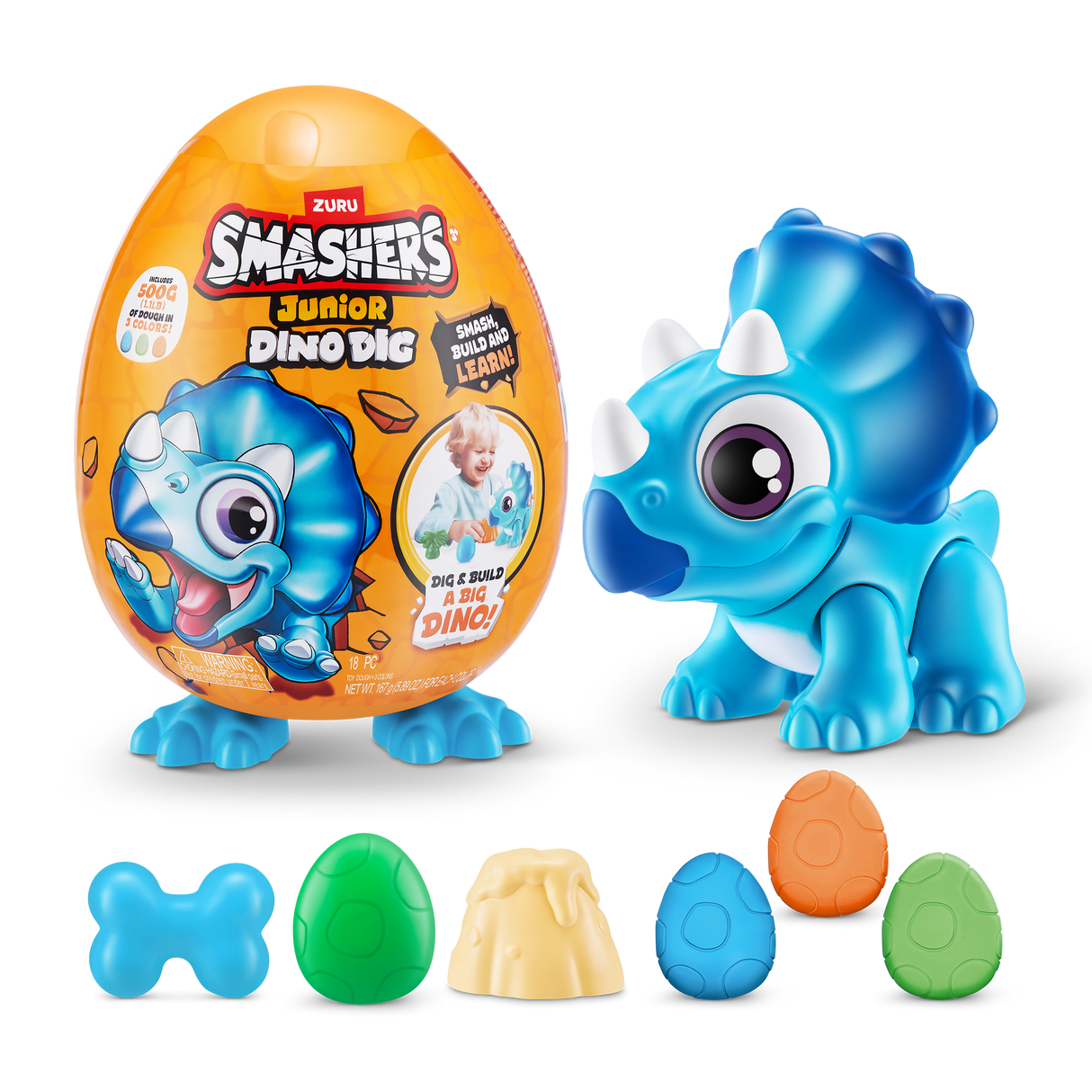 ZURU Smashers Junior Dino Dig-Series 1 Small Egg-1 PCS [74116]